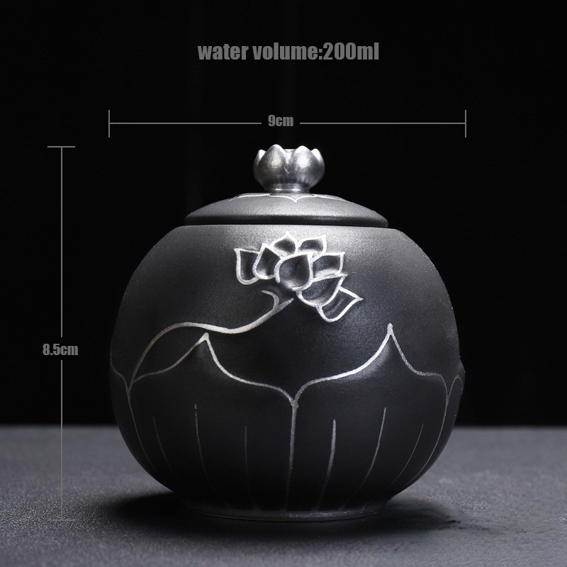 Urnen Voor Keramiek As Black As Urn Verzegelde Crematie Begrafenis Aandenken Human Pet Memorial Geschikt Thuis Haarden Begrafenis: Black Silver