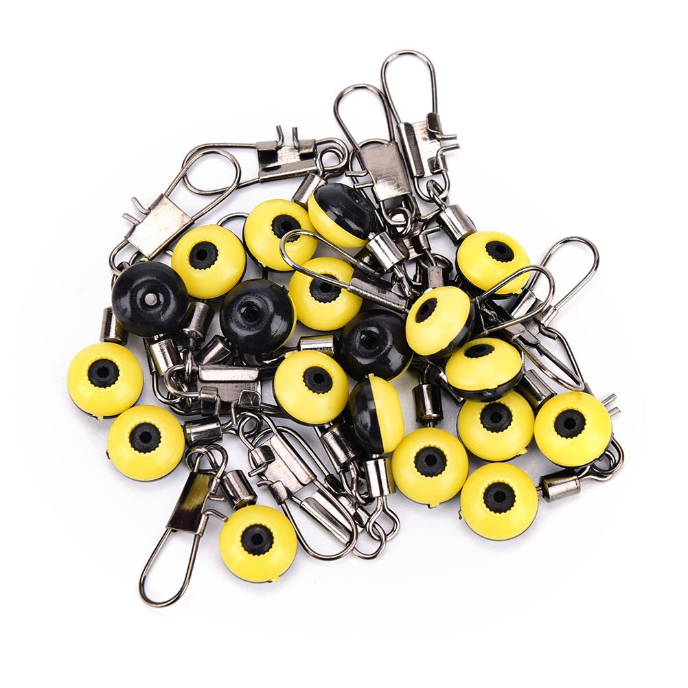 20Pcs Space Beans Fishing Connector Float Connector Rolling Swivel Fishing accessories Fishing Tackle Tool: M