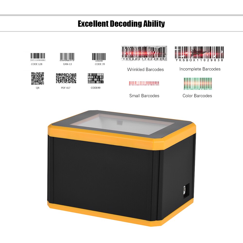 Aibecy Omnidiretional Barcode Scanner Platform 1D/2D/Qr Bar Code Scanner Telefoon Autoscanner Reader Presentatie Usb Interface