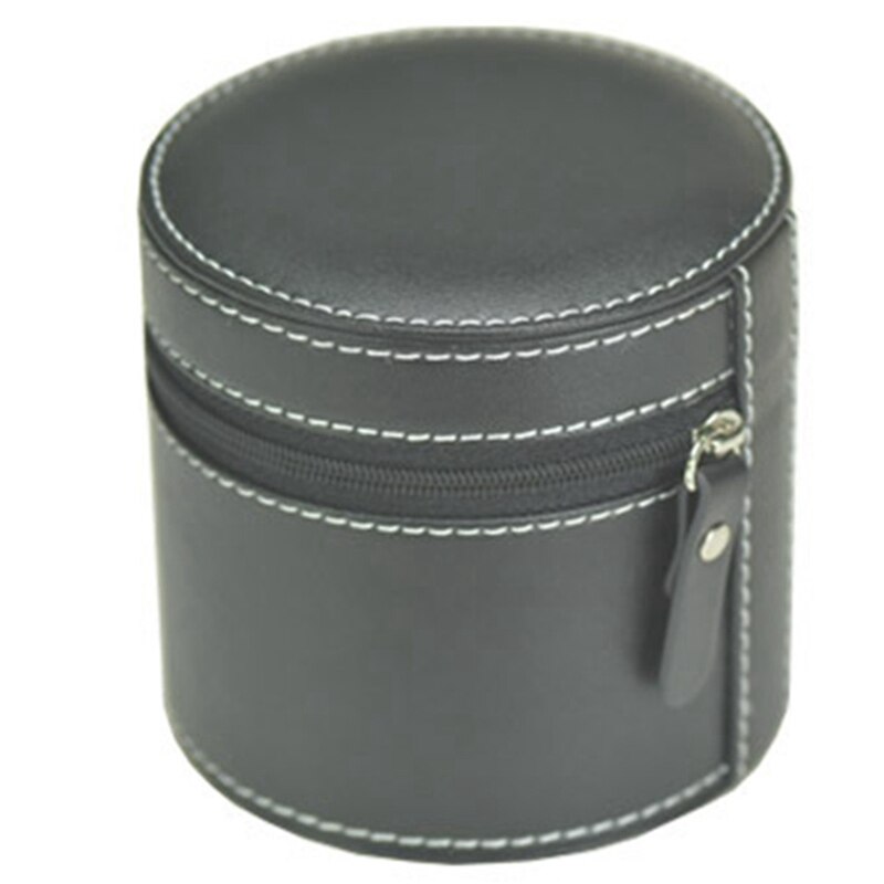 Horloge opbergtas handgemaakte horloge leren tas draagbare horloge opbergdoos reishorloge tas: Zwart