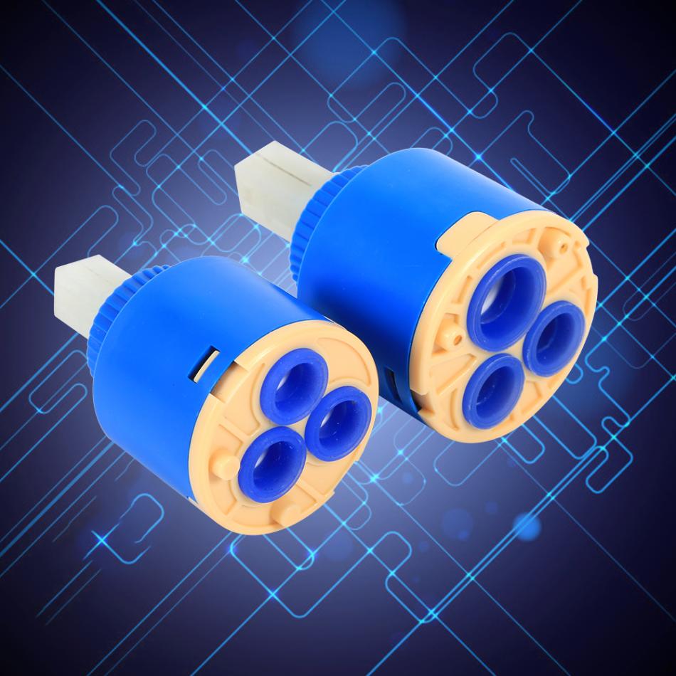 35mm/40mm Practical Ceramic Cartridge Water Mixer Tap Inner Control Faucet Valve PP Plastic - Blue