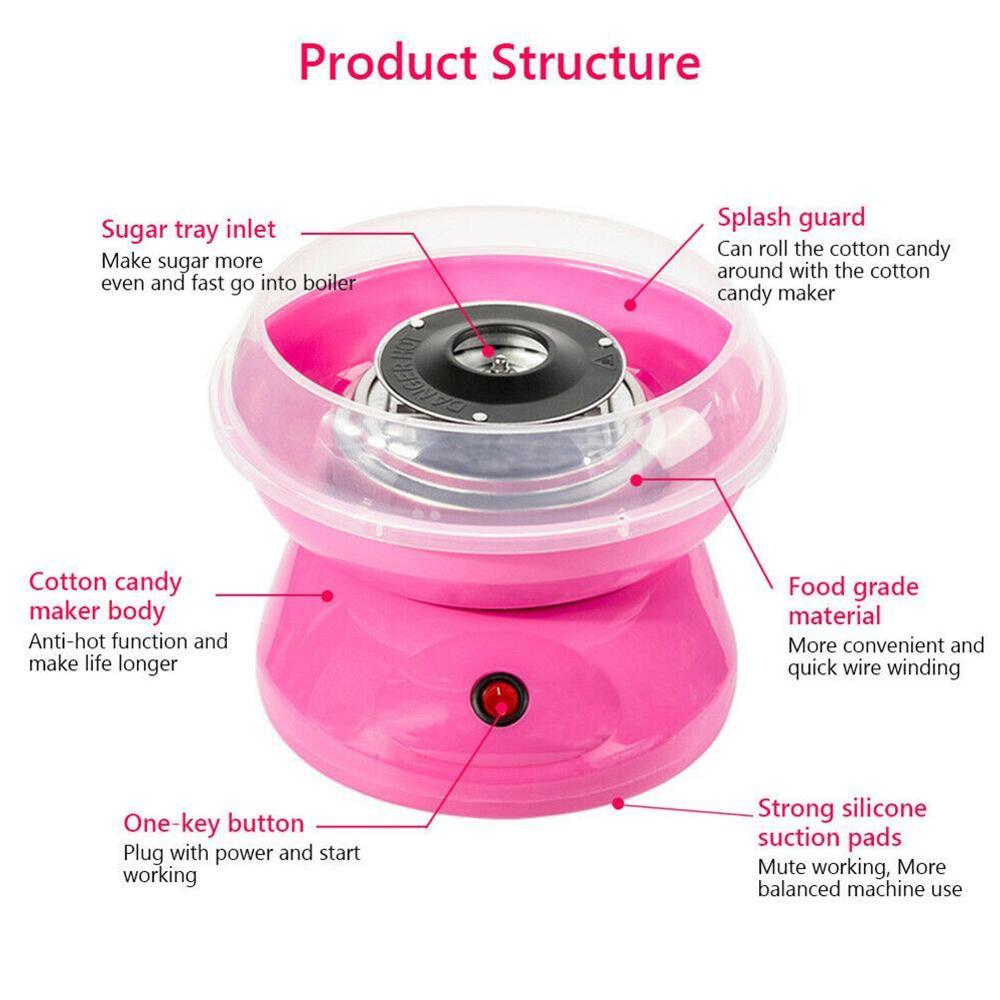 220V UK Electric DIY Sweet Cotton Candy Mini Portable Marshmallow Cotton Kids Machine Sugar Fairy Floss A3N0