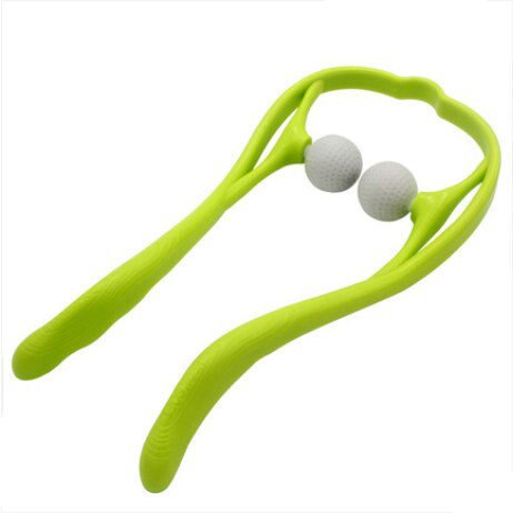 Plastic Pressure Point Therapy Neck Massageador Massagem Relieve Hand Roller Neck Massager for Neck Shoulder Trigger Point: Green-Golf Ball