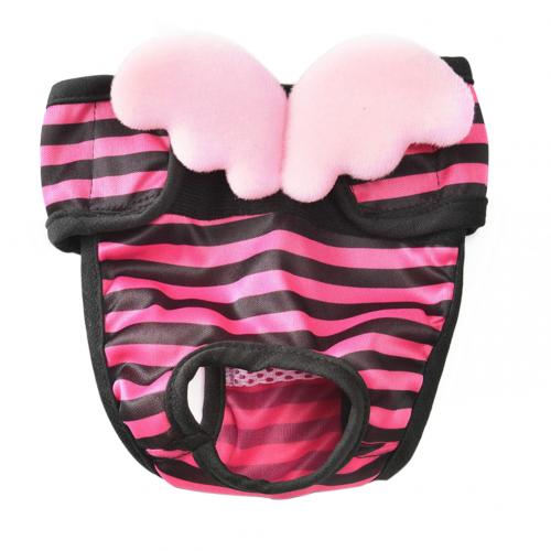 Striped S-XL Dog Physiological Pants Diaper Washable Female Dog Shorts Panties Menstruation Sanitary Underwear Briefs For Dog: Rose Red / XL