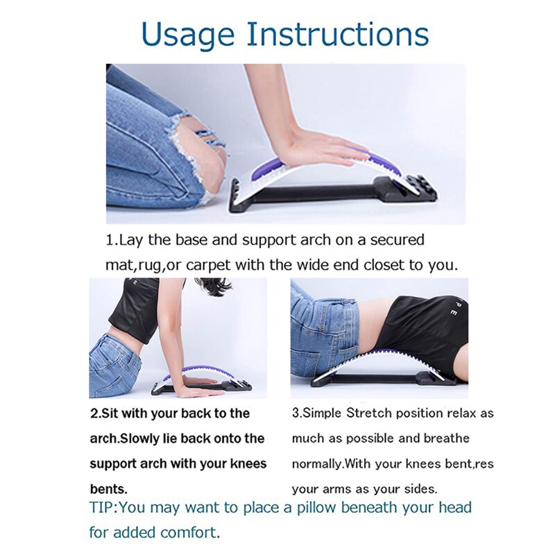 1 Pc Back Stretch Apparatuur Massager Magic Brancard Fitness Lendensteun Ontspanning Pijnbestrijding Corrector Gezondheidszorg