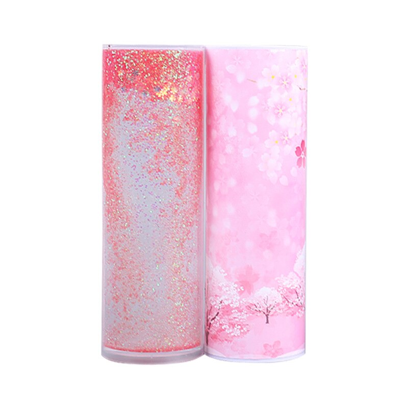 Pencil Case Translucent Quicksand Pencil Cases Multifunction Pencil Box Cylindrical Pencil Box Large Capacity Kid Whole
