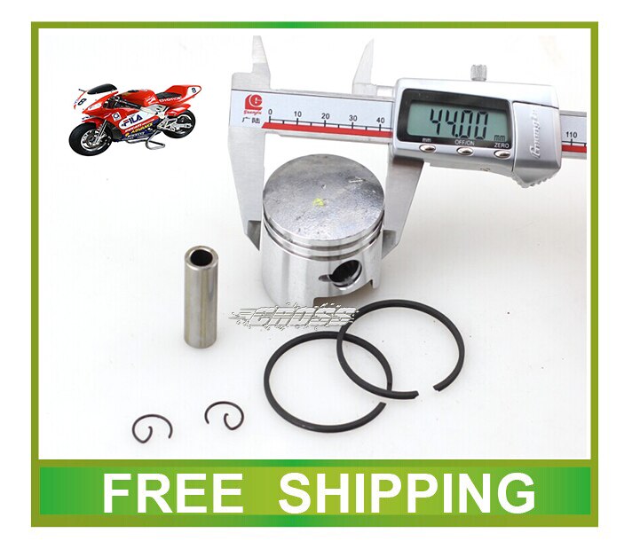 Pistón de 44mm, Mini moto atv, 40mm, quad 47 49cc, bicicleta de bolsillo, 2 tiempos, accesorios de Anillo de pistón de motor,