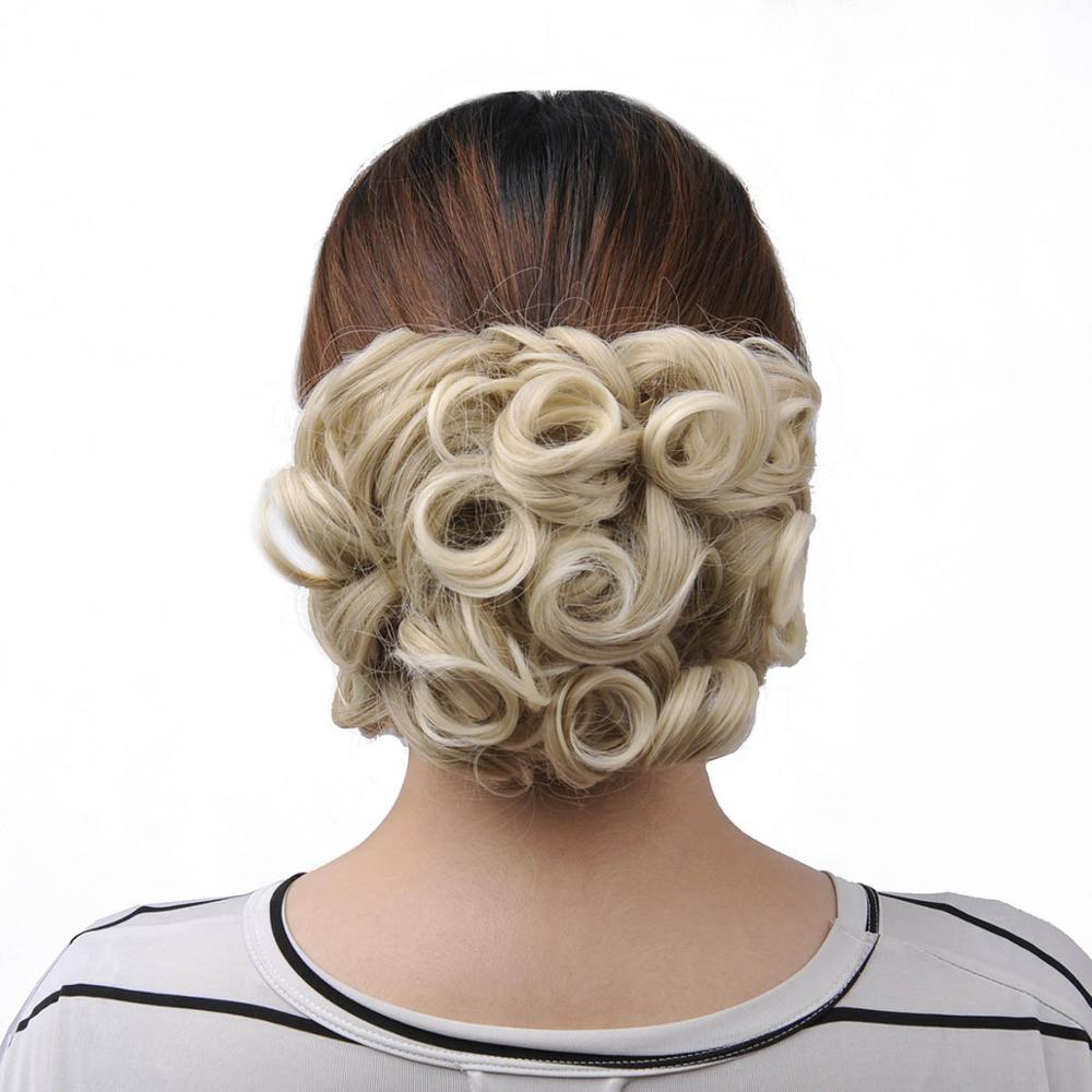 Oubeca Short Messy Curly Hair Buns Extensions Easy Stretch Hair Combs Scrunchie Chignon Clip In Ponytail Extensions For Women: 24T613