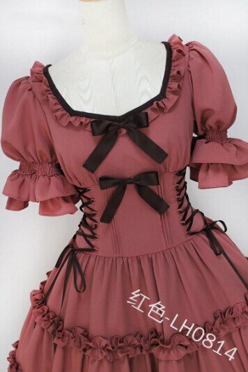 Gothic Lolita Jurk Taart Jurk Rechter Volwassen Middeleeuwse Renaissance Victoriaanse Kleding Kostuum Halloween Lolita: Roze / 4XL