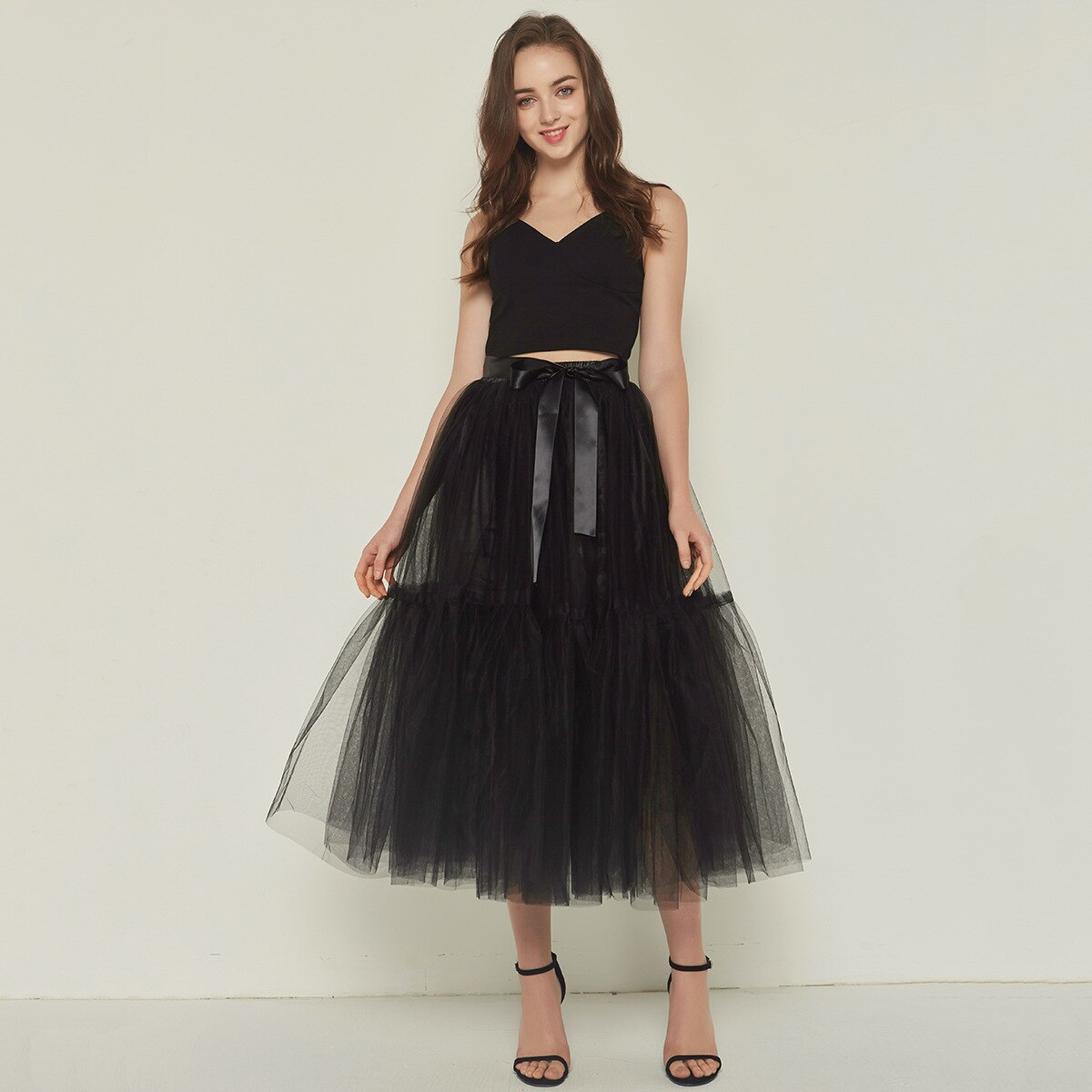 Underkjol tutu l tyll kjol vintage midi veckade kjolar lolita brudtärna bröllop faldas mujer saias jupe