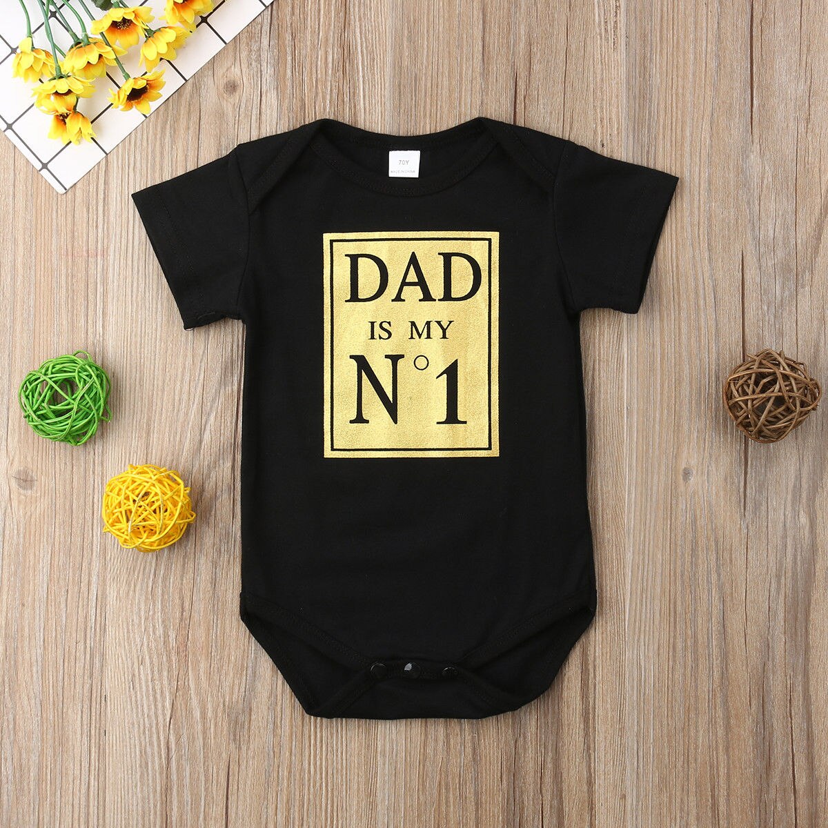 Newborn Baby Toddler Girls Clothes Boys Bodysuit Playsuit Dad No.1 Jumpsuit Sunsuit Clothes