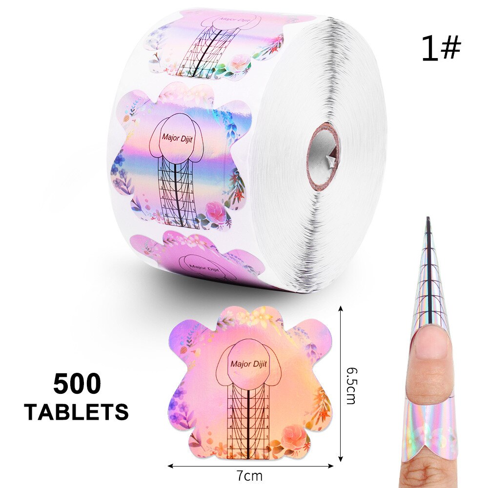 Nail Sticker 300/500Pcs Franse Tips Nail Forms Gel Polish Uitbreiding Formulieren Acryl Tips Nail Art Decoratie Diy nail Gel Curl Voor: 1