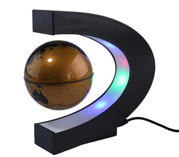 3 Inch Magnetic Levitation Globe Student School Teaching Equipment Night Light Globe UK US EU AU Plug: AU  gold
