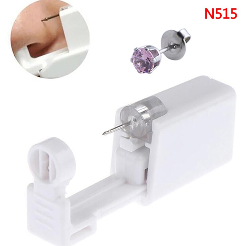 Earring Star Disposable No Pain Safe Sterile Ear Stud Piercing Gun Kit Nose Stud Piercing Tool Kit Build In Steel Stud: 515