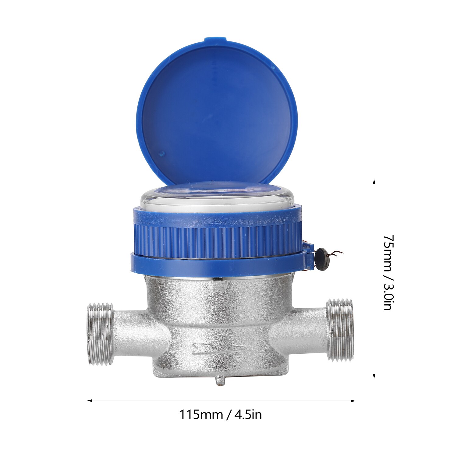 15mm 1/2 " havehjem plastik koldtvandsmåler enkelt vandgennemstrømning tørbord måleværktøj til havehjem med beslag