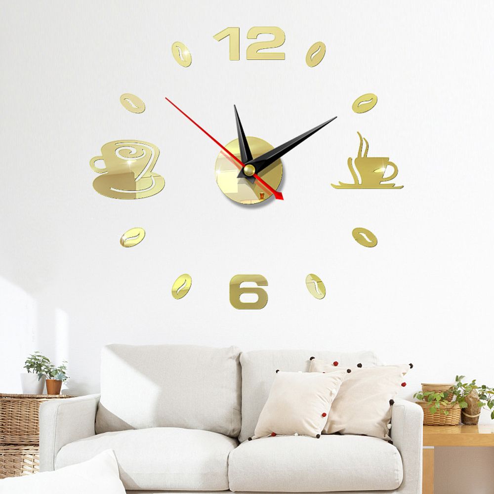 Modern Klok Horloge Grote Wandklokken 3d Diy Acryl Spiegel Mechanisme Stickers Thuis Woonkamer Decoratie Quartz Naald