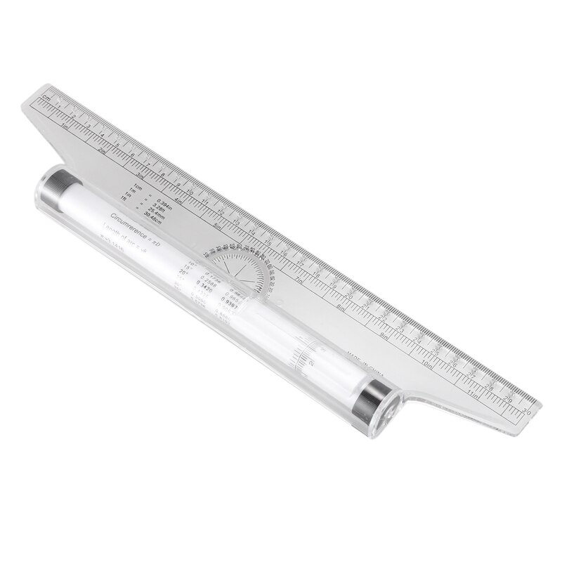 Multifunctionele Meten Gradenboog Template Tekening Rolling Regel 30 Cm