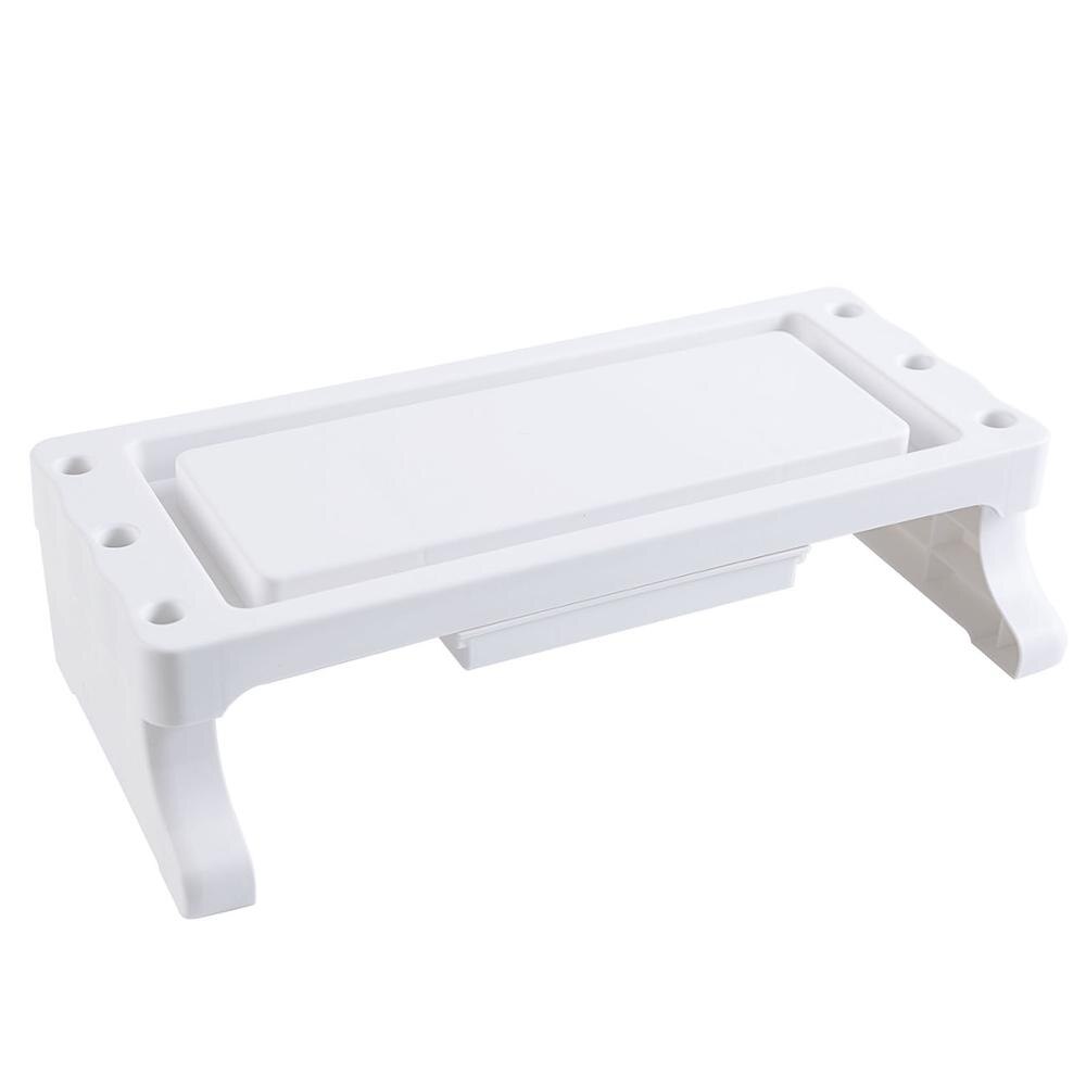 1PC Computer Monitor Increased Shelf Desktop Keyboard Sundries Storage Rack Screen Holder Storage Shelf: White