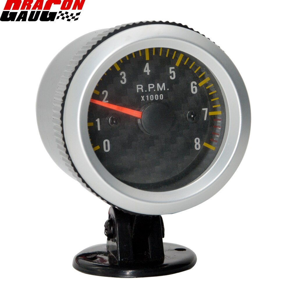 Dragon 52mm Auto Car Petrol Engin Rev Counter Tachometer Pointer Gauge 0-8000 RPM 4.6.8 Cylinder Meter Pods