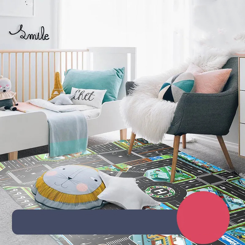 Kids Play Mat City Road Buildings Parking Map Game Scene Home Traffic Map Kids Carpet Map Educational Toys Children Baby