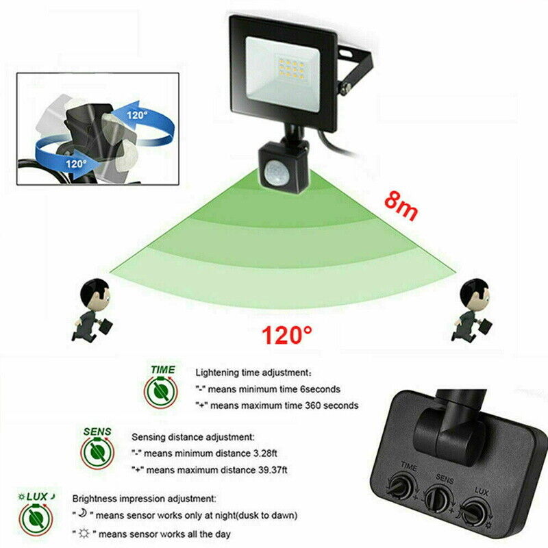 Beveiligingsverlichting Outdoor Bewegingssensor Led Pir Schijnwerper 10W 20W 30W 50W 100W IP66 Waterdichte Buitenmuur Licht Tuin Deuropening