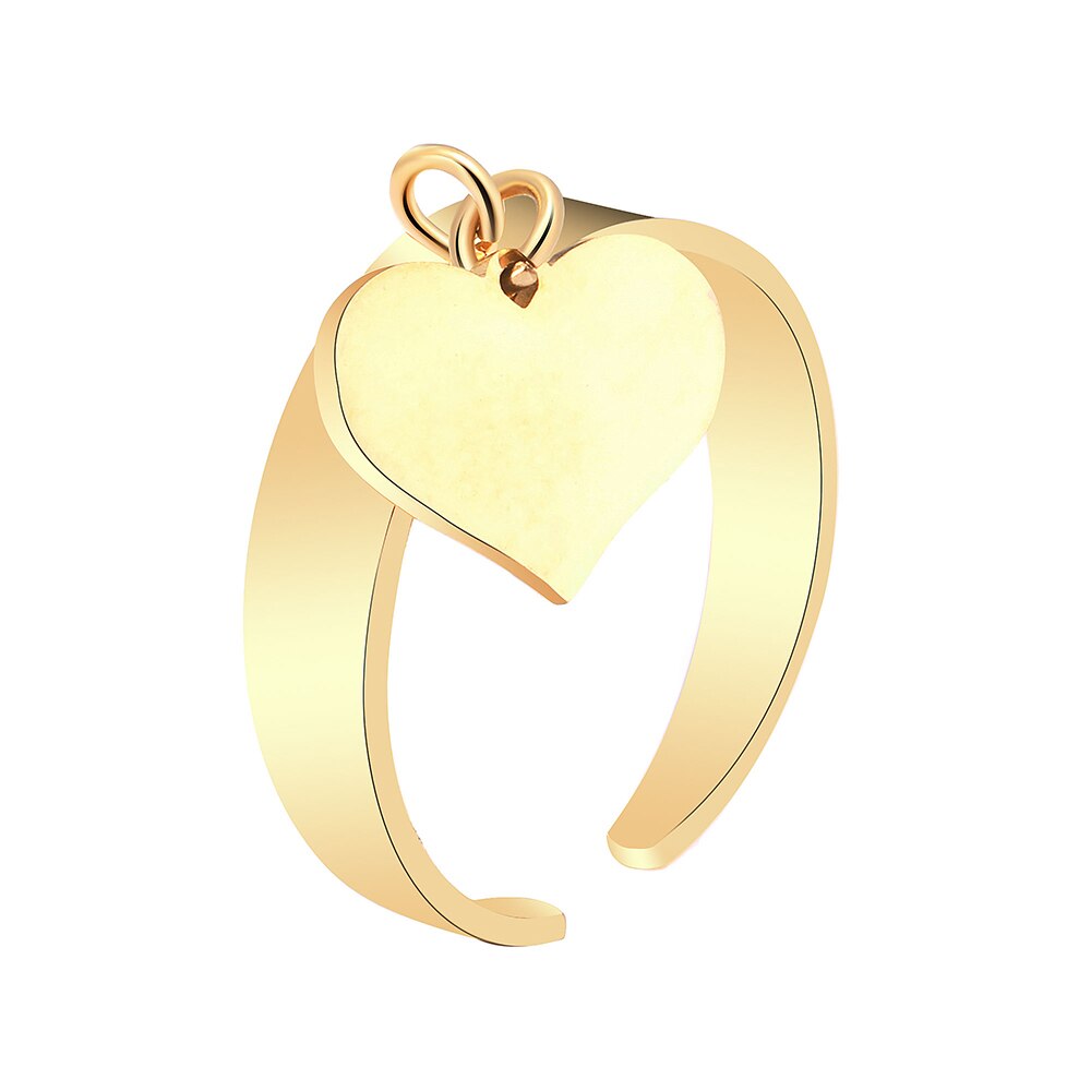 Nieuwkomers Dubbel Hart Liefde Rvs Ringen Goud Zilveren Bruiloft Engagement Charm Ringen Sieraden Party: One Heart Gold