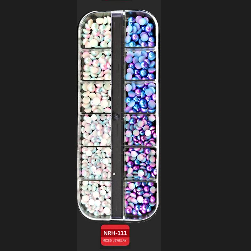 Neue Nagel Kunst Dekorationen 3D Kristall AB Strass Nagel Steine Charme Edelsteine Perle DIY Gold Silber Niet NäGel Schmuck Zubehör: 111