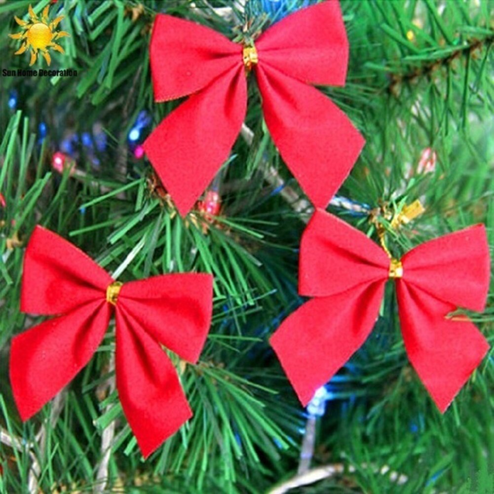 36 stk 6cm ensfarvet sløjfe juletræ guirlande fest ornament dekoration