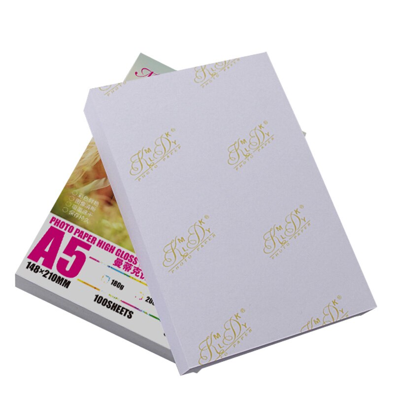 100 Sheets High Glossy Photo Paper 230gsm A5 Size Grandado 9832