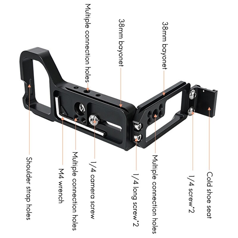 A7R4 A7M4 Rekbaar Verstelbare Quick Release Plate L/Beugel Handgreep Met Flitsschoen Voor Sony A7RIV A7MIV Camera rrs