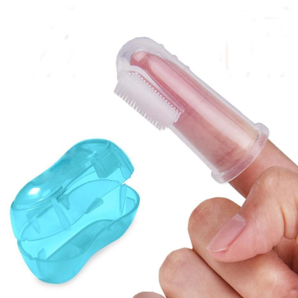 1 Set Zachte Baby Vinger Tandenborstel met Doos Silicone Baby Borstel Tanden Reinigen Care Hygiëne Borstel Zuigeling Tandenborstel voor pasgeboren