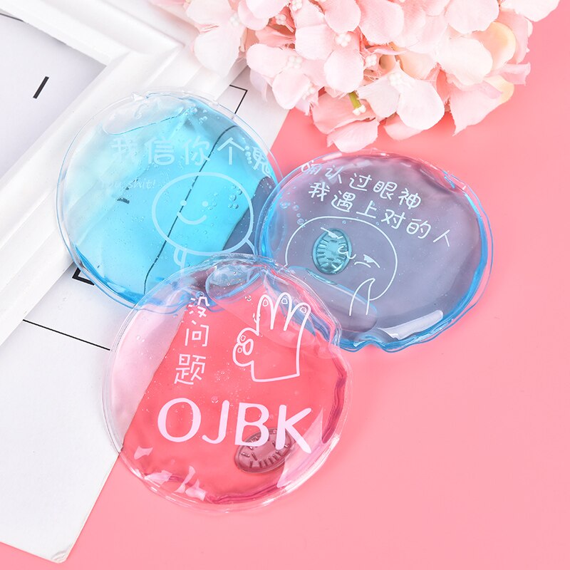 Calentador de manos de Gel reutilizable, calentador de manos de Gel con letra estampada divertida, calentador instantáneo al azar, 1 Uds.