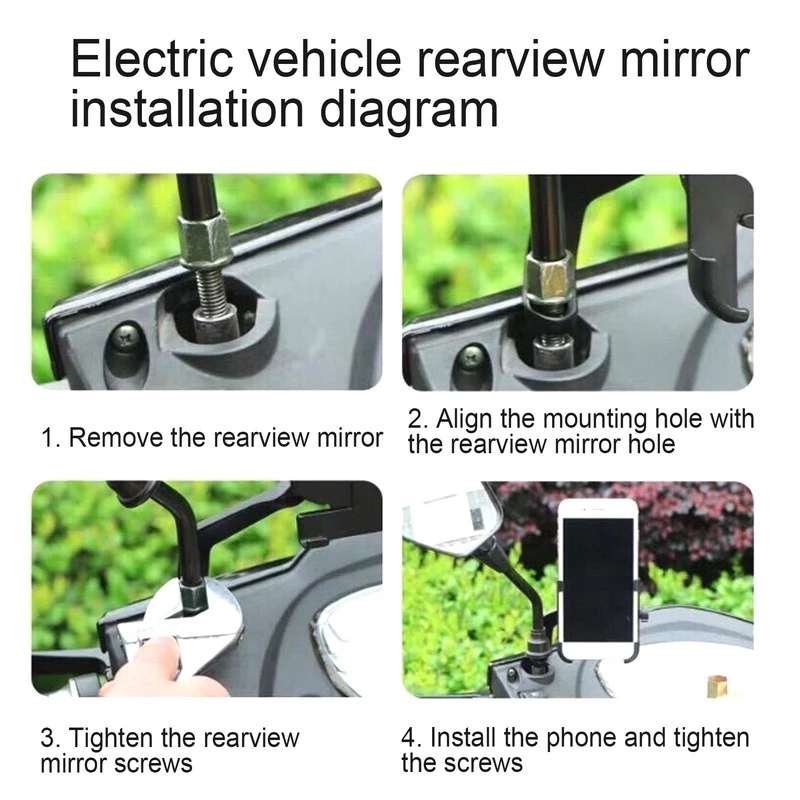 soporte de teléfono para motocicleta y bicicleta de aleación de aluminio, soporte GPS, Clip de montaje, soporte para manillar de Moto Mirro para Xiaomi y iPhone