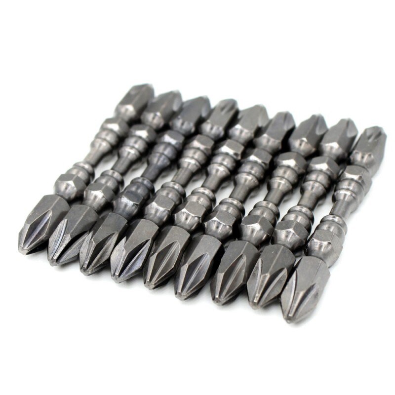 1/4 " kovuus magneettinen 65mm 110mm ristipää ruuvimeisselin kärki kaksipäinen sähköinen ruuvimeisselisarja ristipääruuvimeisseli