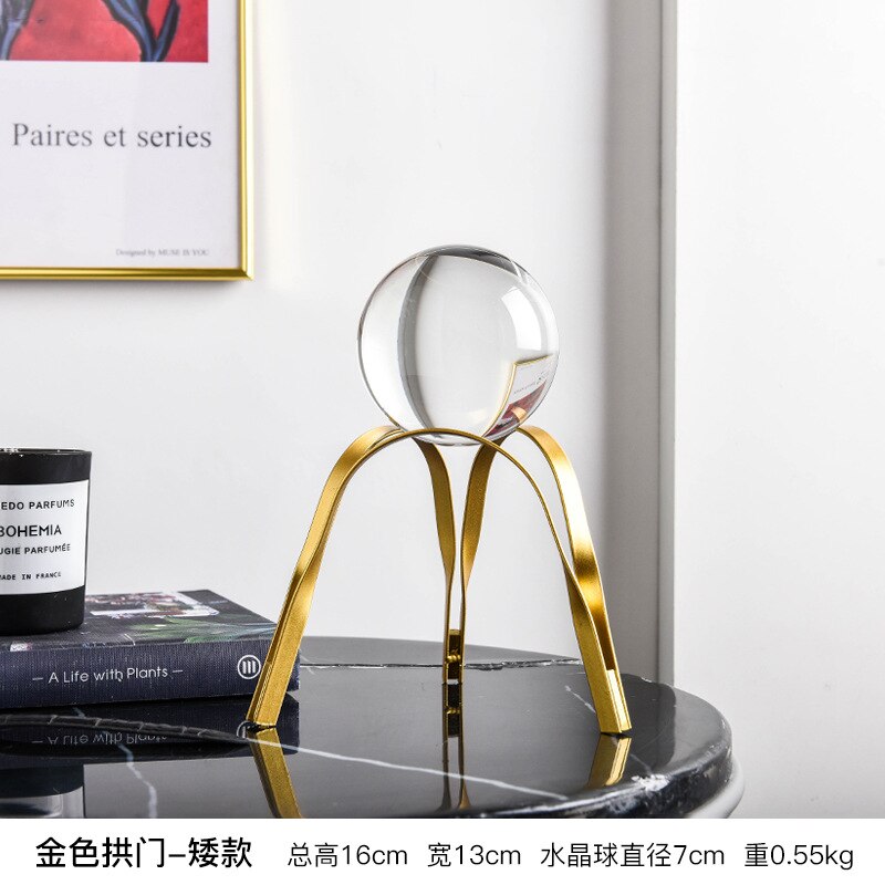 Metal Crystal Ball Crafts Home Decoration Accessories Modern Ornaments Living Room Bedroom Iron Furnishings Home Decore