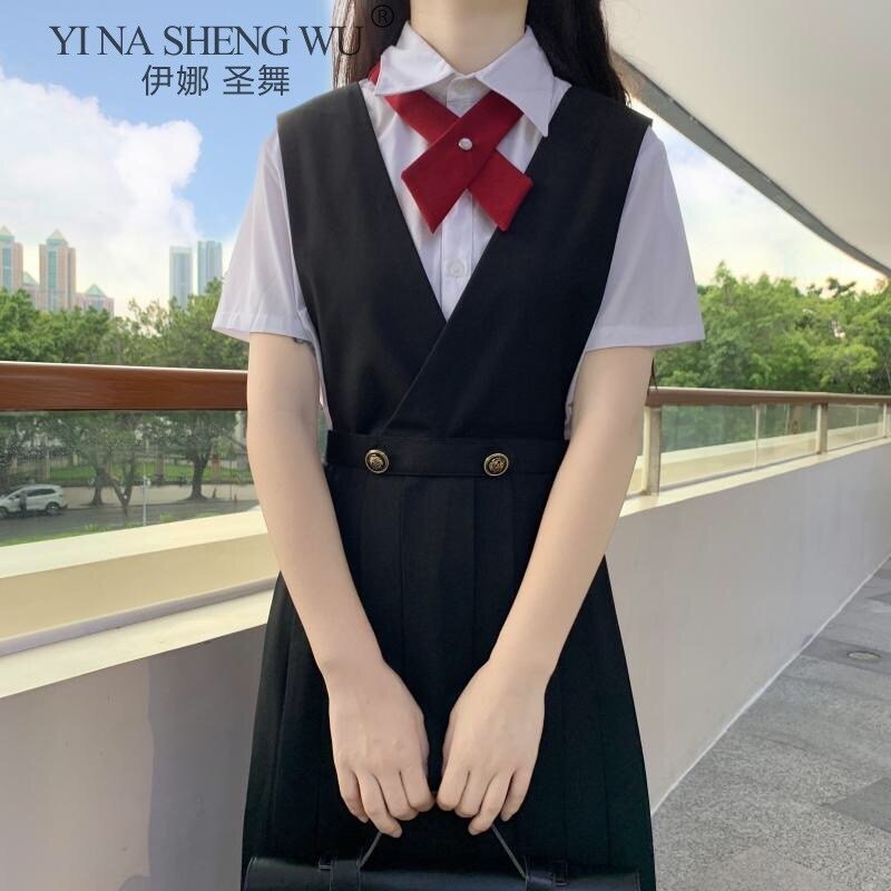 Frauen Japanischen Kurzarm JK Kleid Mädchen Gurt Kleid JK Hochschule hoch Schule Uniform Class Uniform Studenten Kleidung 2 Farben