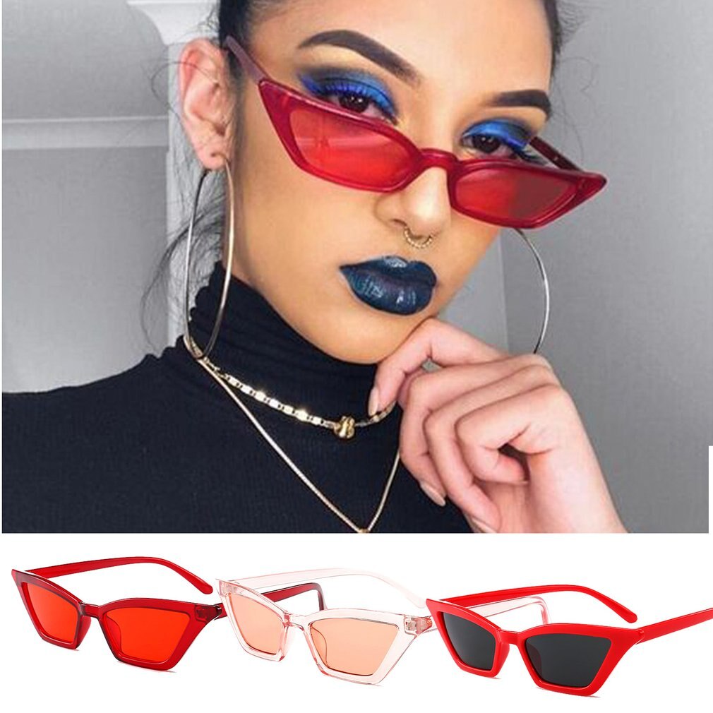 Gafas de sol Retro estrecha y puntiagudas para mujer, anteojos de sol polarizados estilo Ojo de gato, con tintado
