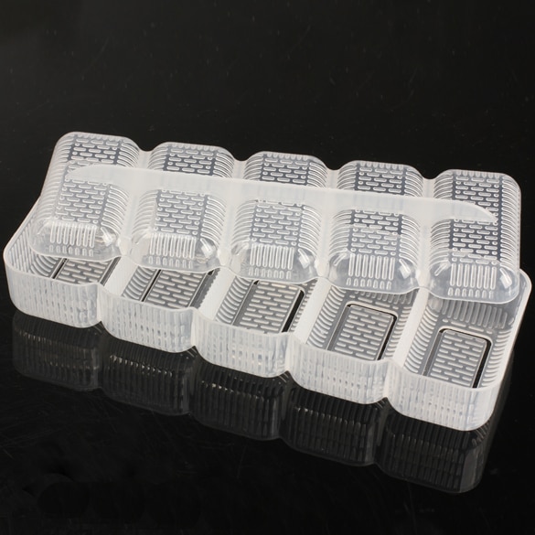 Nigiri-Juego de moldes de plástico para Sushi s, 5 rollos para Hacer bolas de arroz, molde para Sushi, prensa antiadherente, accesorios de herramientas de cocina