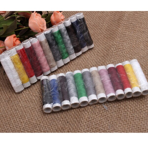 12 Colors Polyester Crafts Spool Sewing Weaving Thread Notions Tools Home Arts Hand Machine
