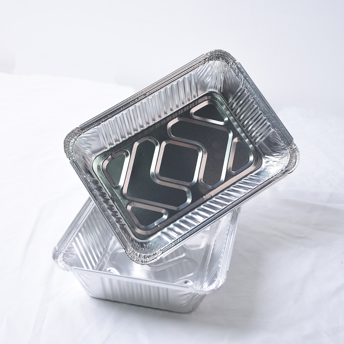 50pcs 1750ML Aluminum Foil Containers With Lid For Restaurant Take-Out Packing Food