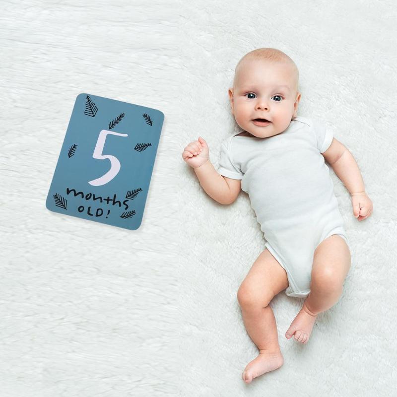 Month Sticker Baby Photography Milestone Memorial Monthly Newborn Kids Commemorative Card Number Photo Props Accessories