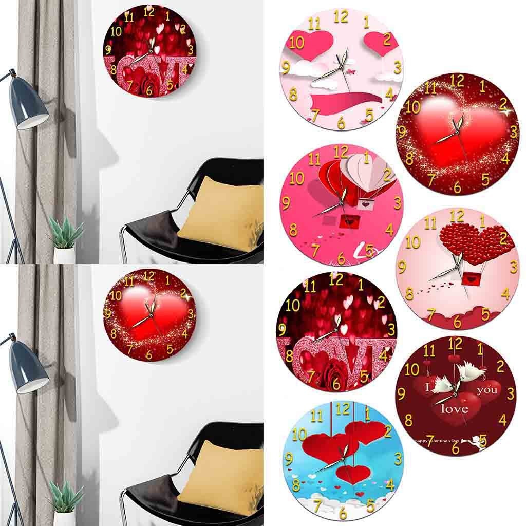 Valentine's Day Living Room Digital Wall Clock Acrylic Mute Clock Digital Wall Clock Acrylic Silent Stereo