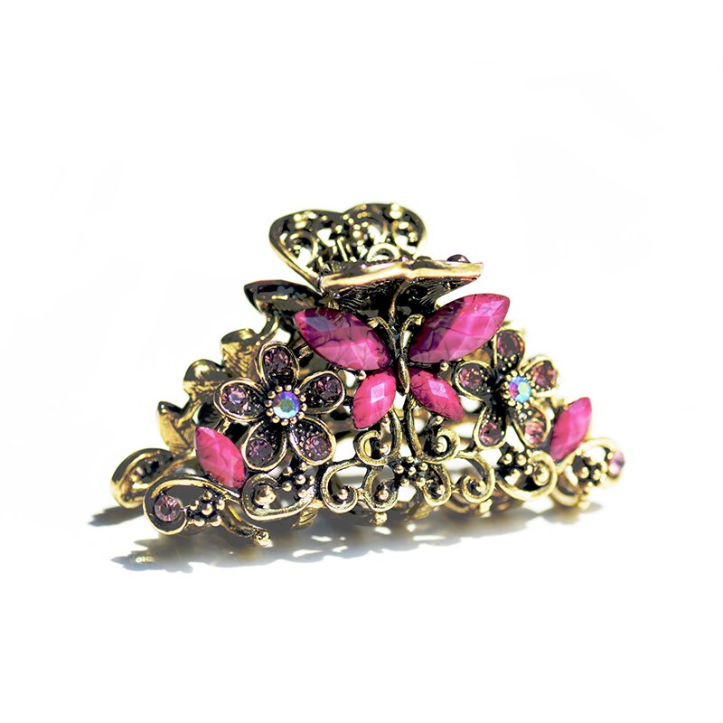 Morkopela Vintage Vlinder Haar Klauw Krab Vrouwen Metalen Haar Clip Accessoires Rhinestone Haarspelden Sieraden