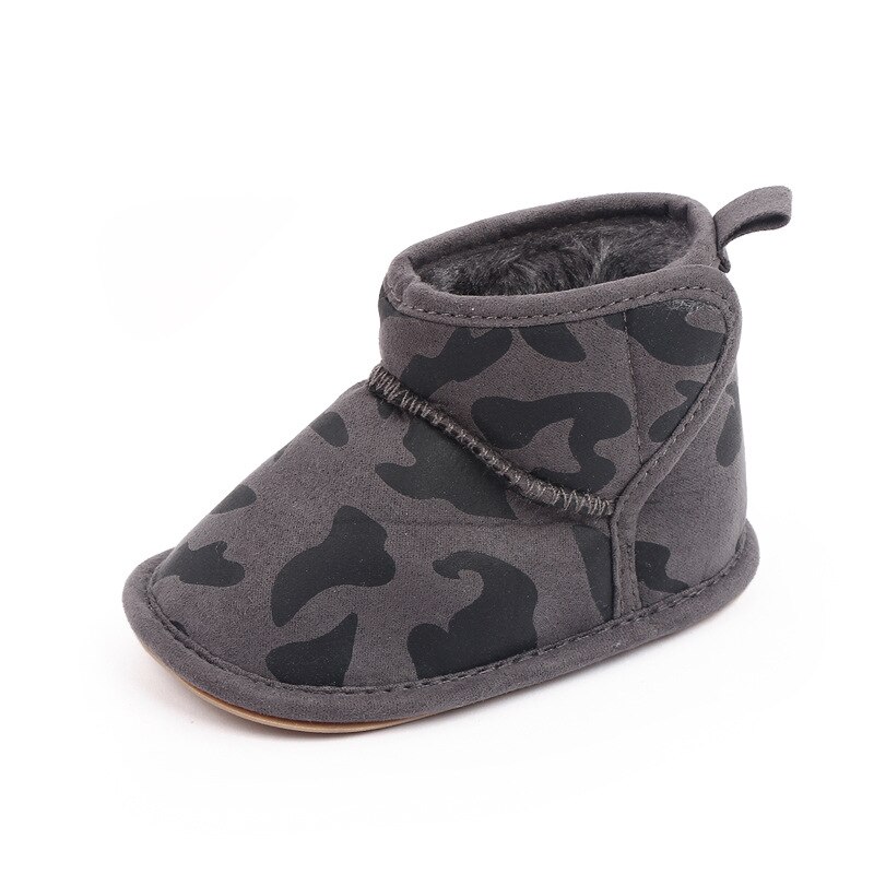 Winter Warme Kleinkind Booties Neugeborenes Baby Schuhe für 1 Jahr Altes Mädchen Beute Kleinkind Weiche Sohle Stiefel Bebes schuhe: grau / 13-18 Monate