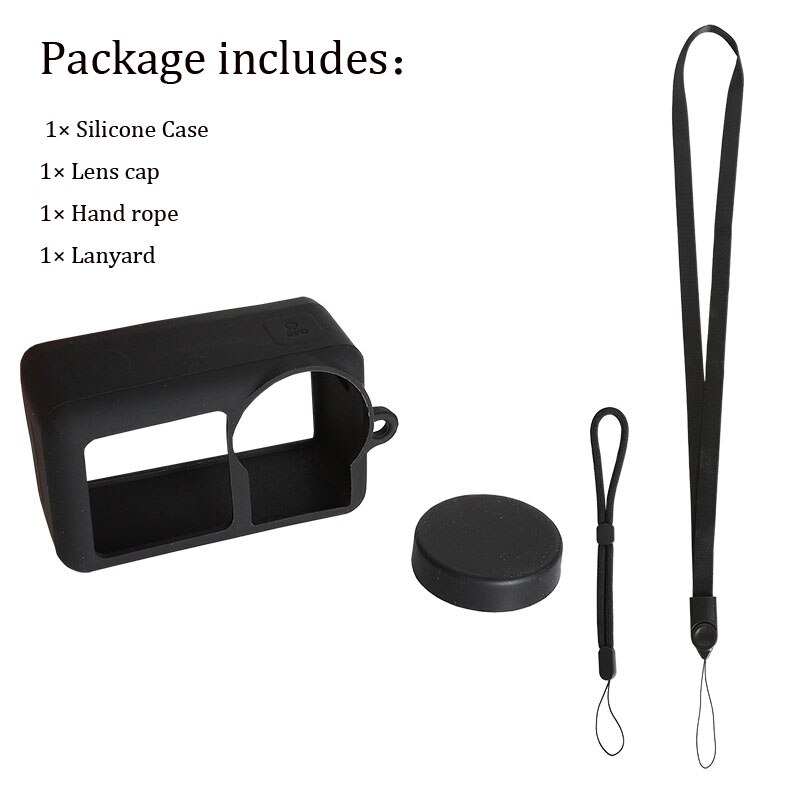 OSMO ACTION Silicone Protective Case Soft Cover + Lens Cap + Lanyard + Wrist Strap For DJI OSMO ACTION Action Camera Accessories