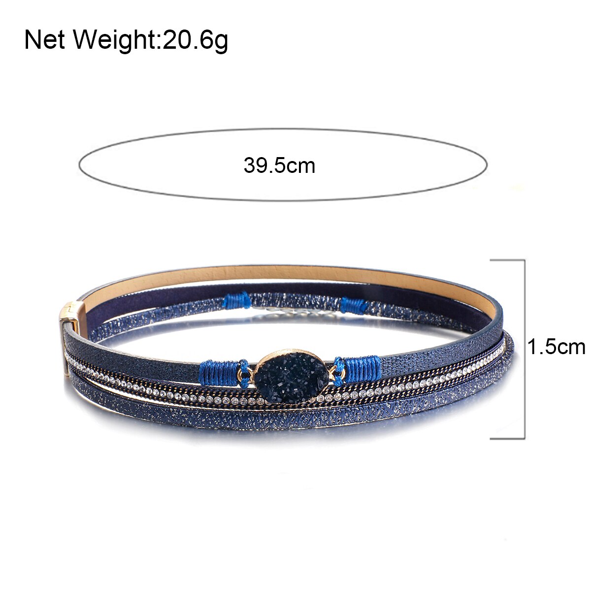 Allyes Lange Hars Lederen Armbanden Voor Vrouwen Boho Rhinestone Charm Magnetische Gesp Gevlochten Wrap Armband Sieraden