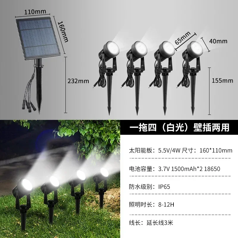 Nieuwste 3000k/6000k/ rgb led-lampen op zonne-energie, buitenspot op zonne-energie, tuinlamp op zonne-energie  ip65 waterdichte gazonlamp, wandlamp: Zeeblauw