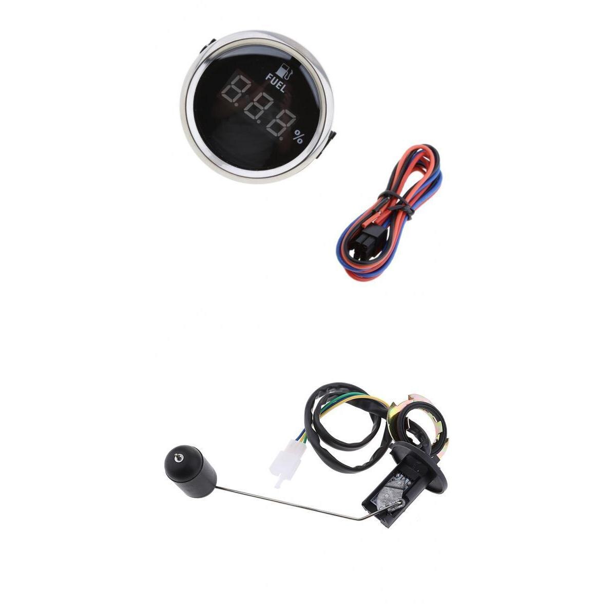 Adjustable Fuel Level Sender Sending Unit + 2inch Fuel Level Gauge Meter
