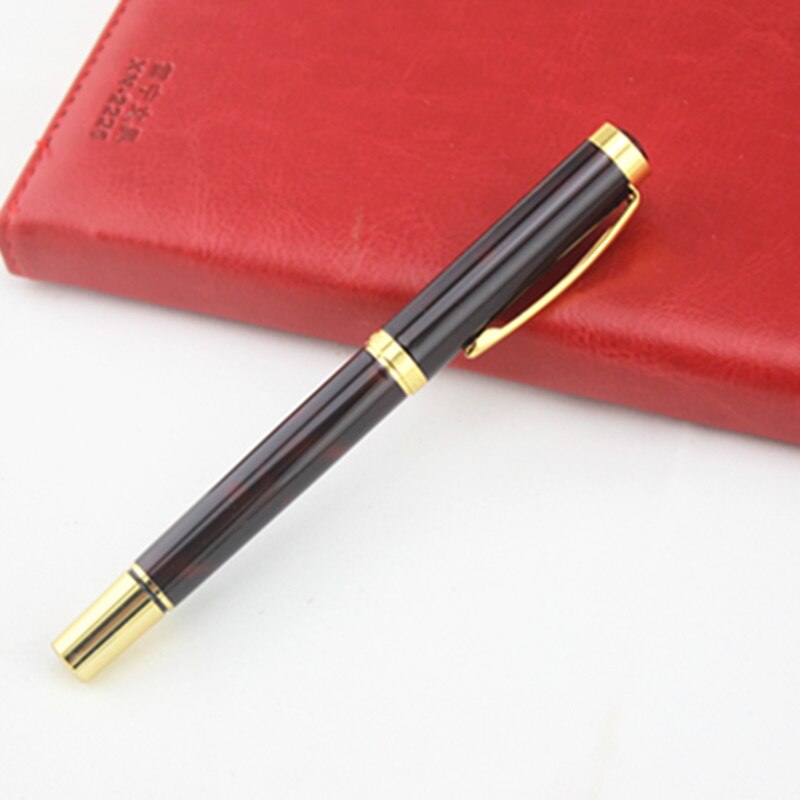 Full Metal Fountain Pen 0.5mm nib Business luxurious color Golden Clip Office School Supplies ink pens for writing Stationery: A