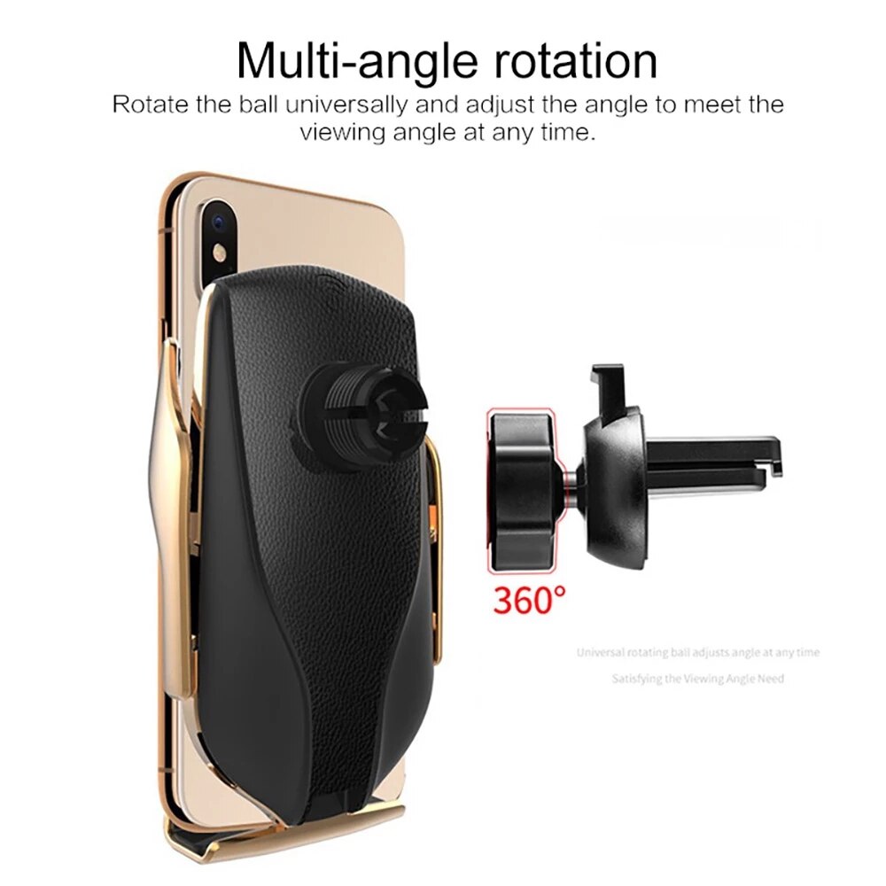 Automatische Spannen 10W Wireless Car Charger Mount Air Vent Telefoon Houder Qi Snel Opladen Voor IPhone11 Pro Xs X 8 Samsung S20 S10